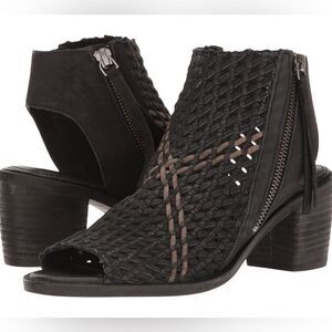 Sam Edelman Cooper Woven Side Zip Block Heel Sandals Women's Size 7 Bin 21